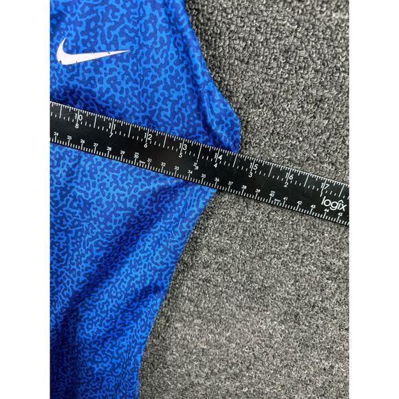 Nike Dri Fit Raceback Tank Womens Sz S Blue Leopard Print Built in Bra Training - Picture 10 of 10